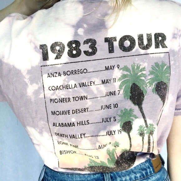 Desert Rock Tour NWOT Distressed Bleached Tee - Picture 4 of 6